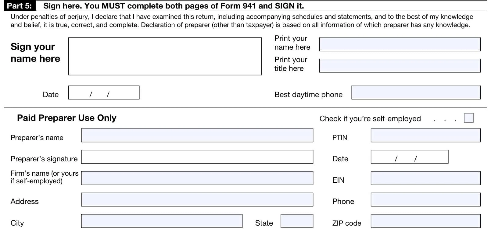 IRS Form 941 Instructions Employer s Quarterly Tax Return