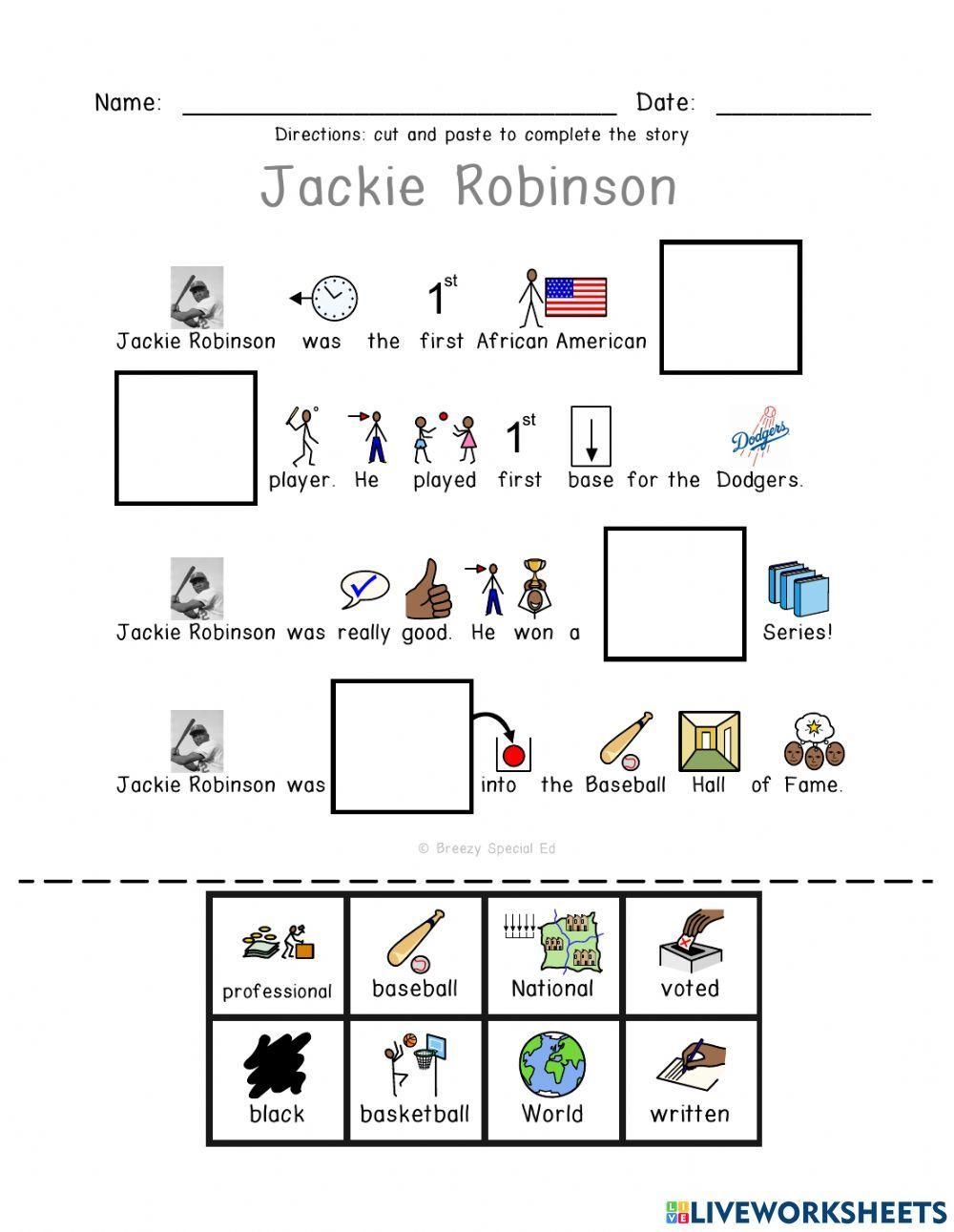 Jackie Robinson Worksheets For 1st Grade