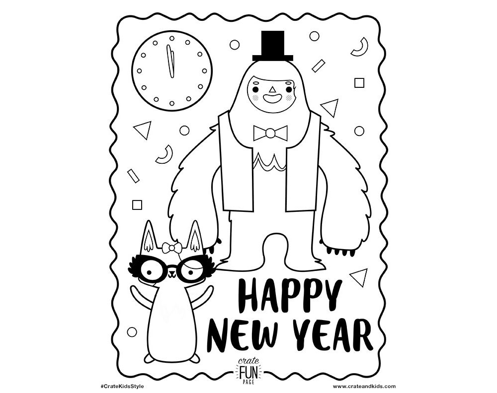 Kids New Years Eve Free Printable Coloring Page Crate amp Kids