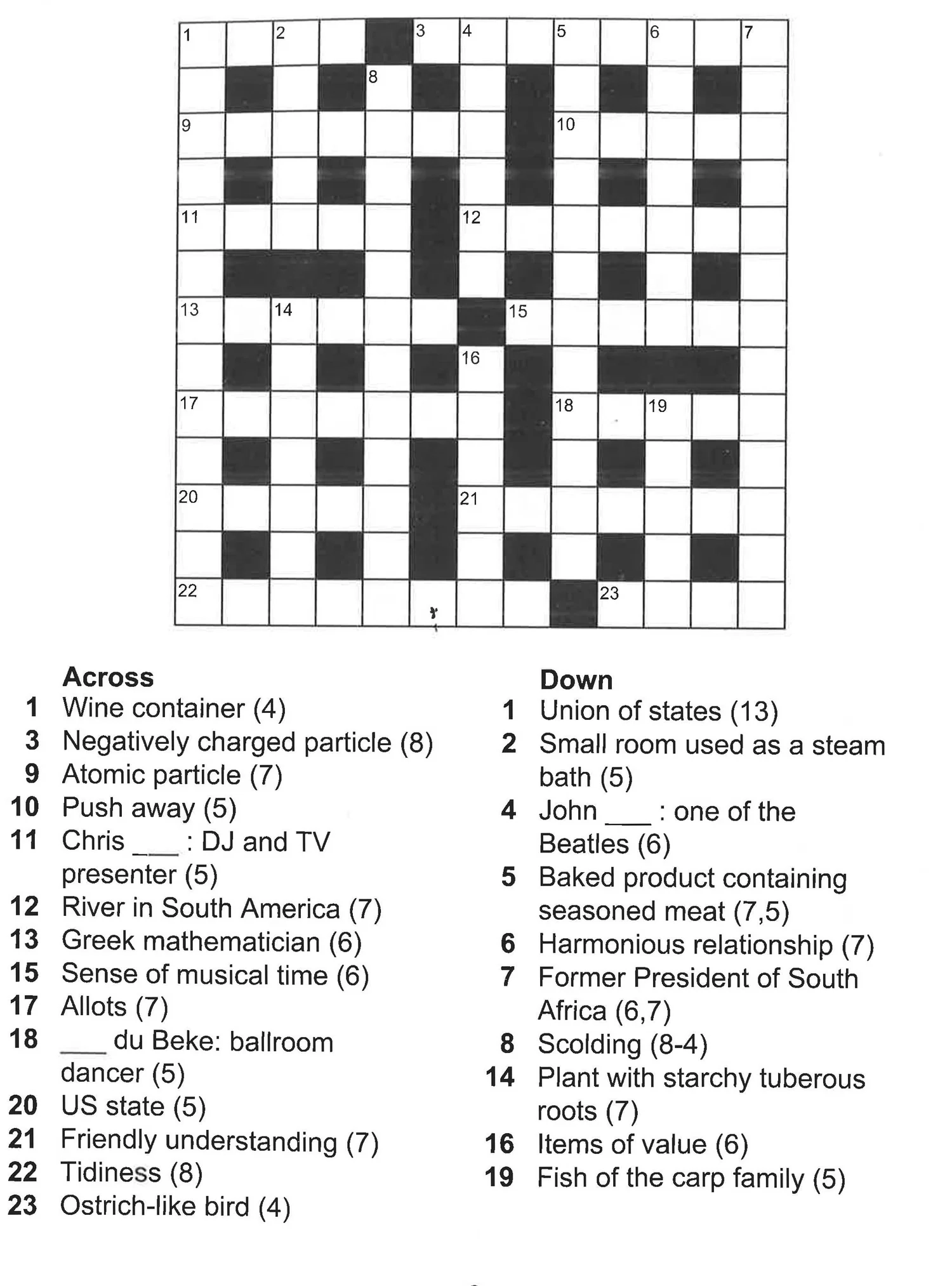Large Print Crossword Puzzle Printable