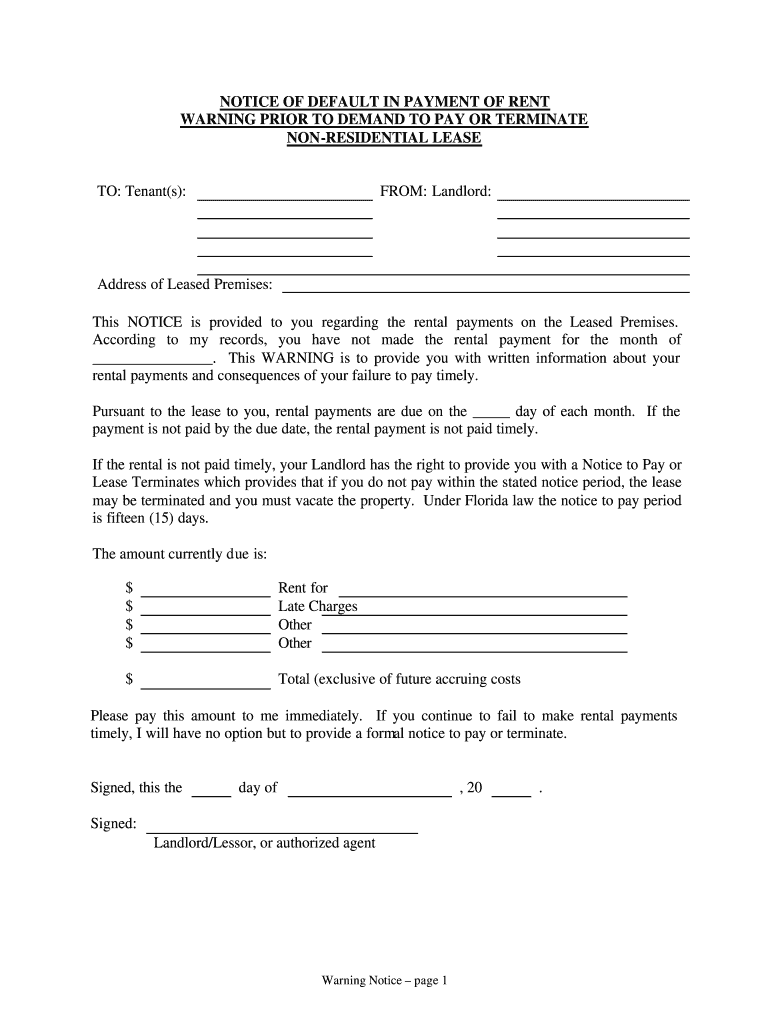 Late Rent Notice Template Pdf Free Fill Out amp Sign Online DocHub