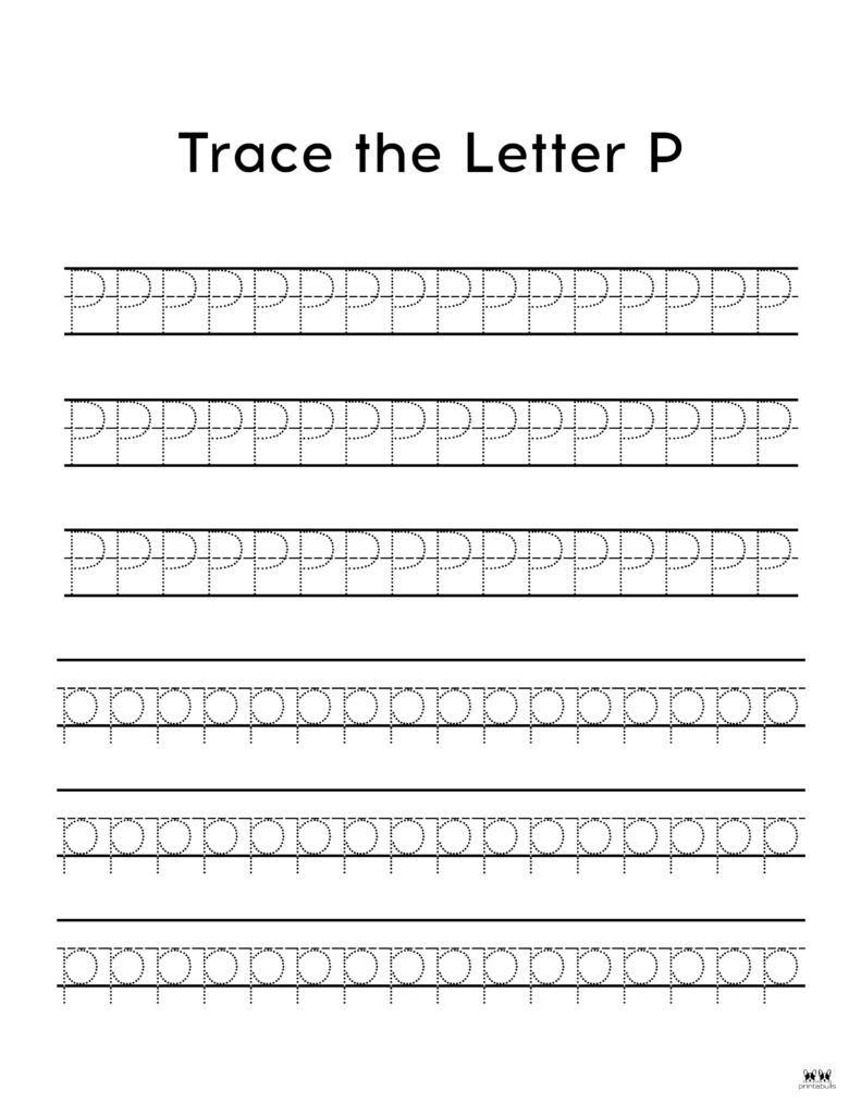 Free Printable Letter P Tracing Worksheets