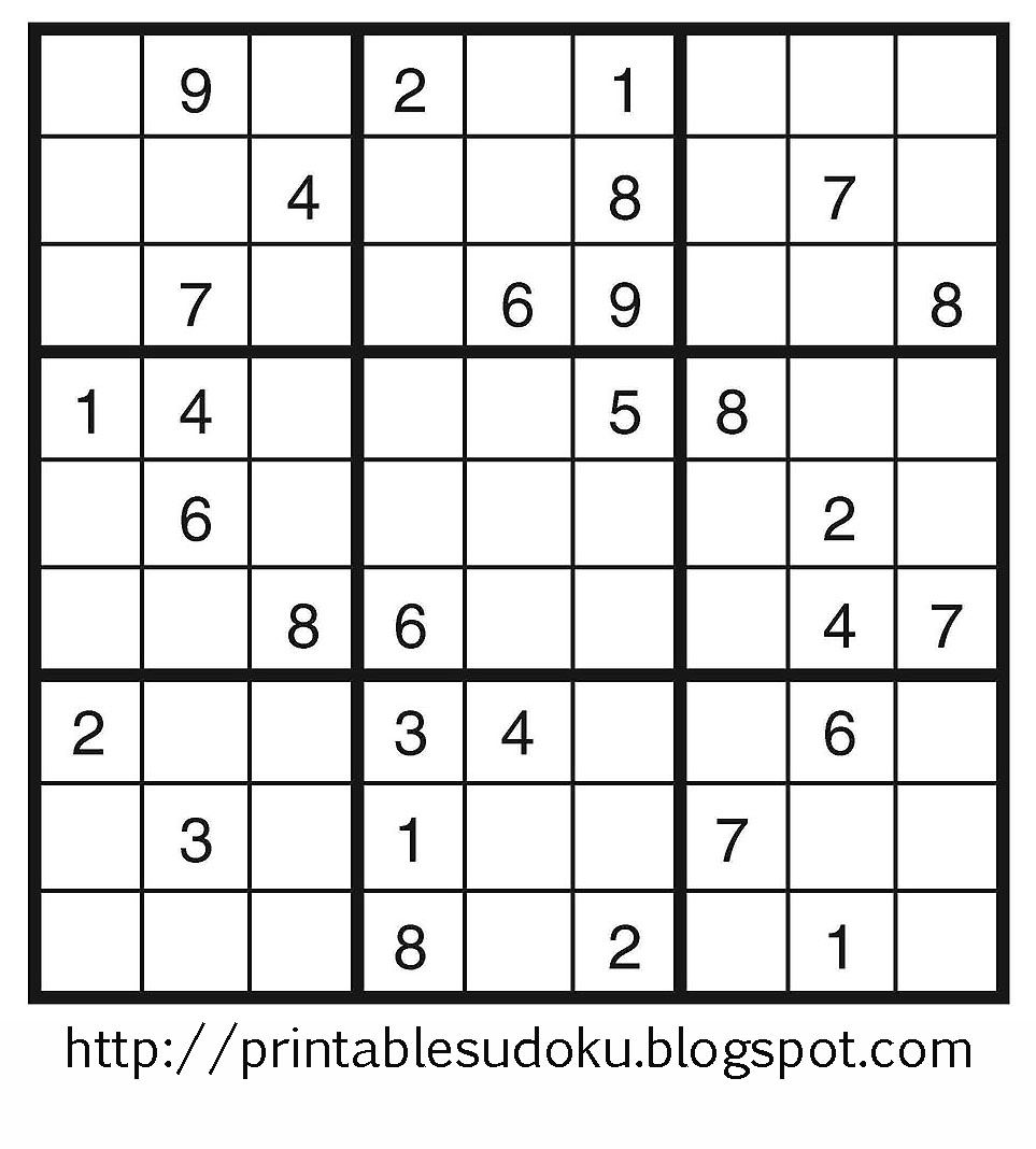 Sudoku Printable Puzzles Free
