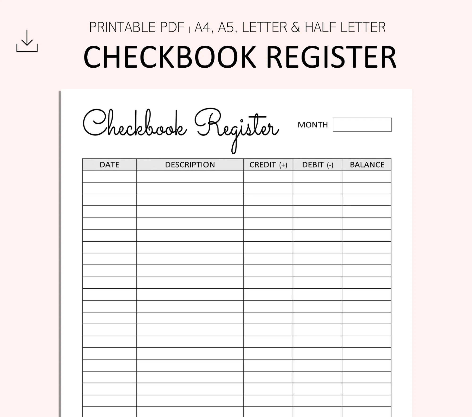 Making A Checkbook Register Template With Just A Few Steps 