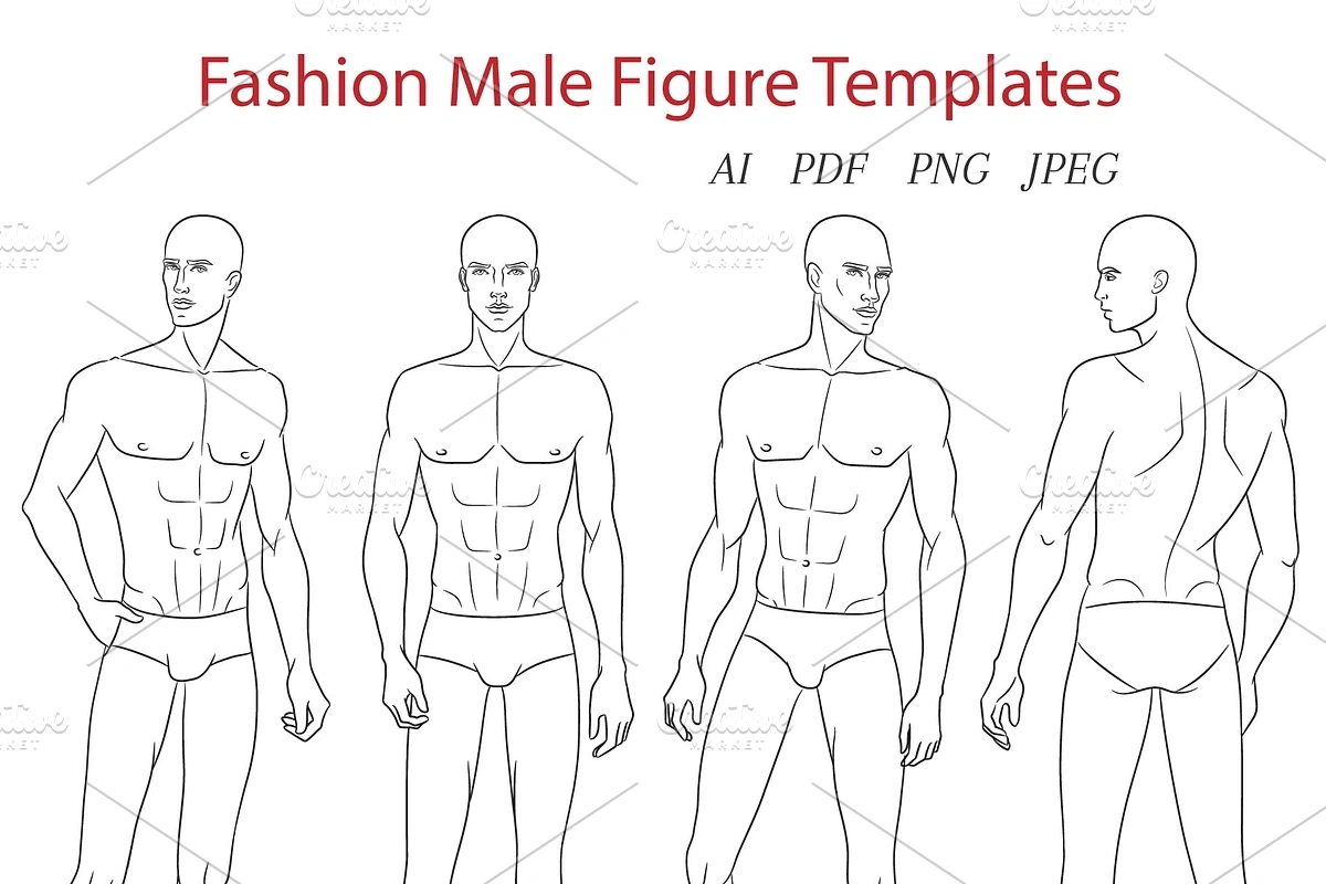 Male Fashion Figure Templates A Person Illustration By Shorena Design