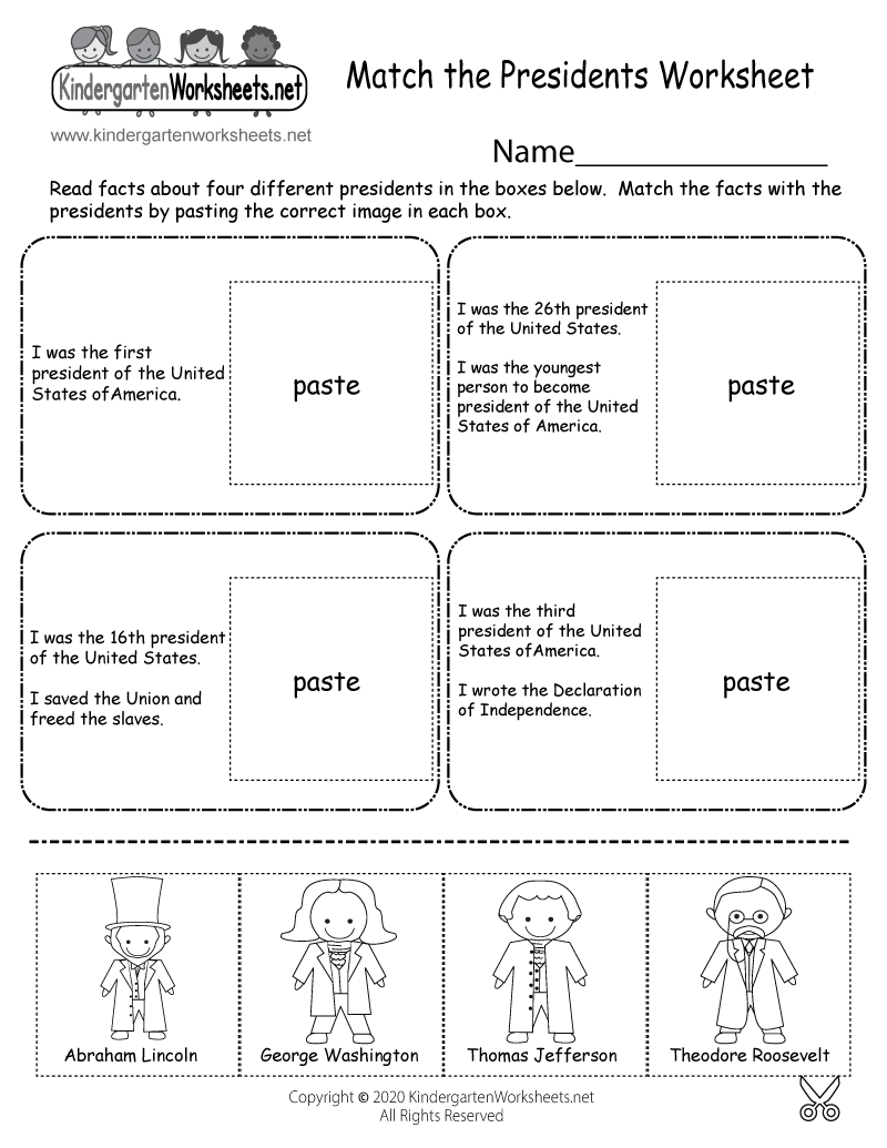 Presidents Day Free Printable Worksheets
