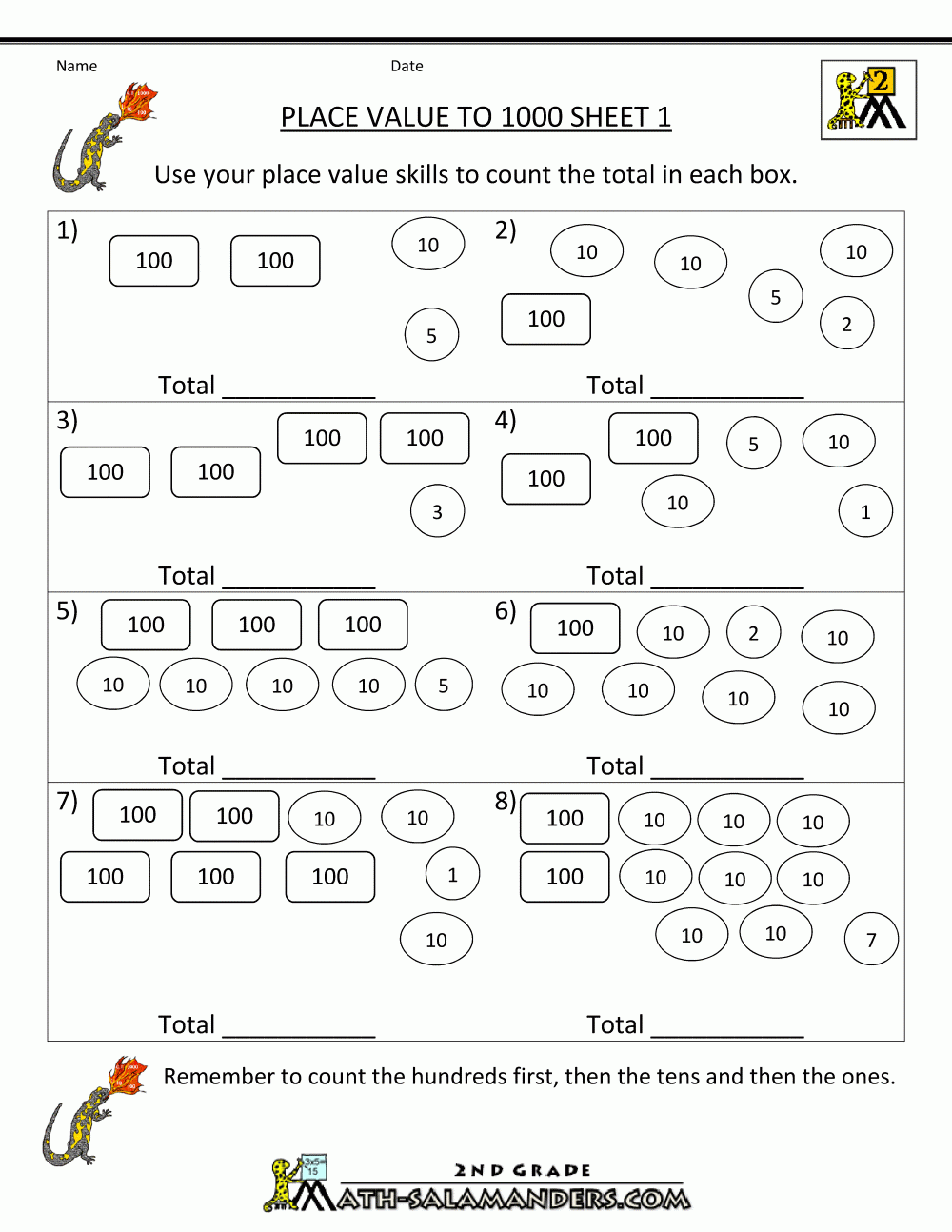 Place Value Worksheets Grade 3 Free Printable
