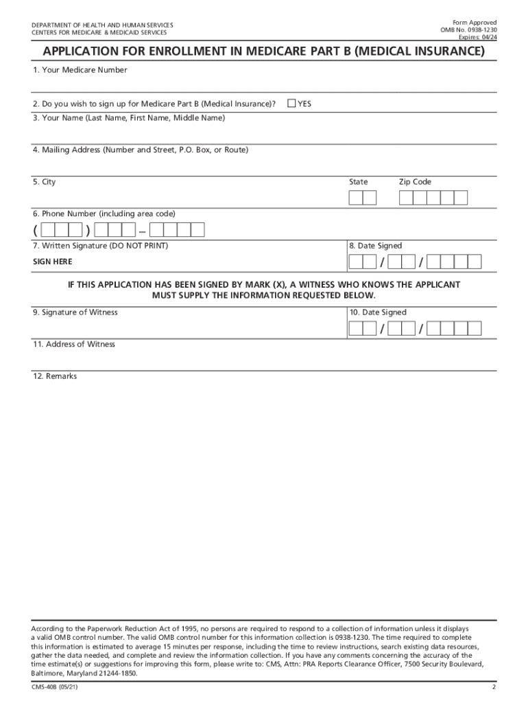 Medicare Form 40b Fill Out amp Sign Online DocHub