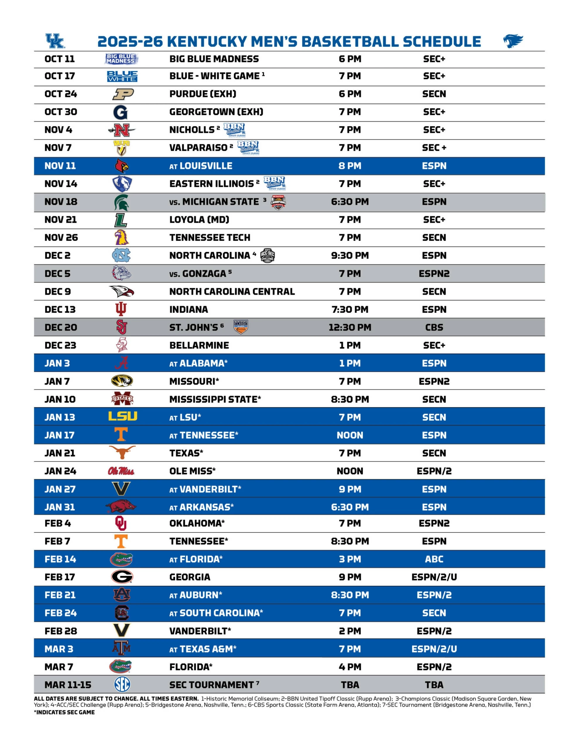 men s basketball announces 2025 26 finalized schedule