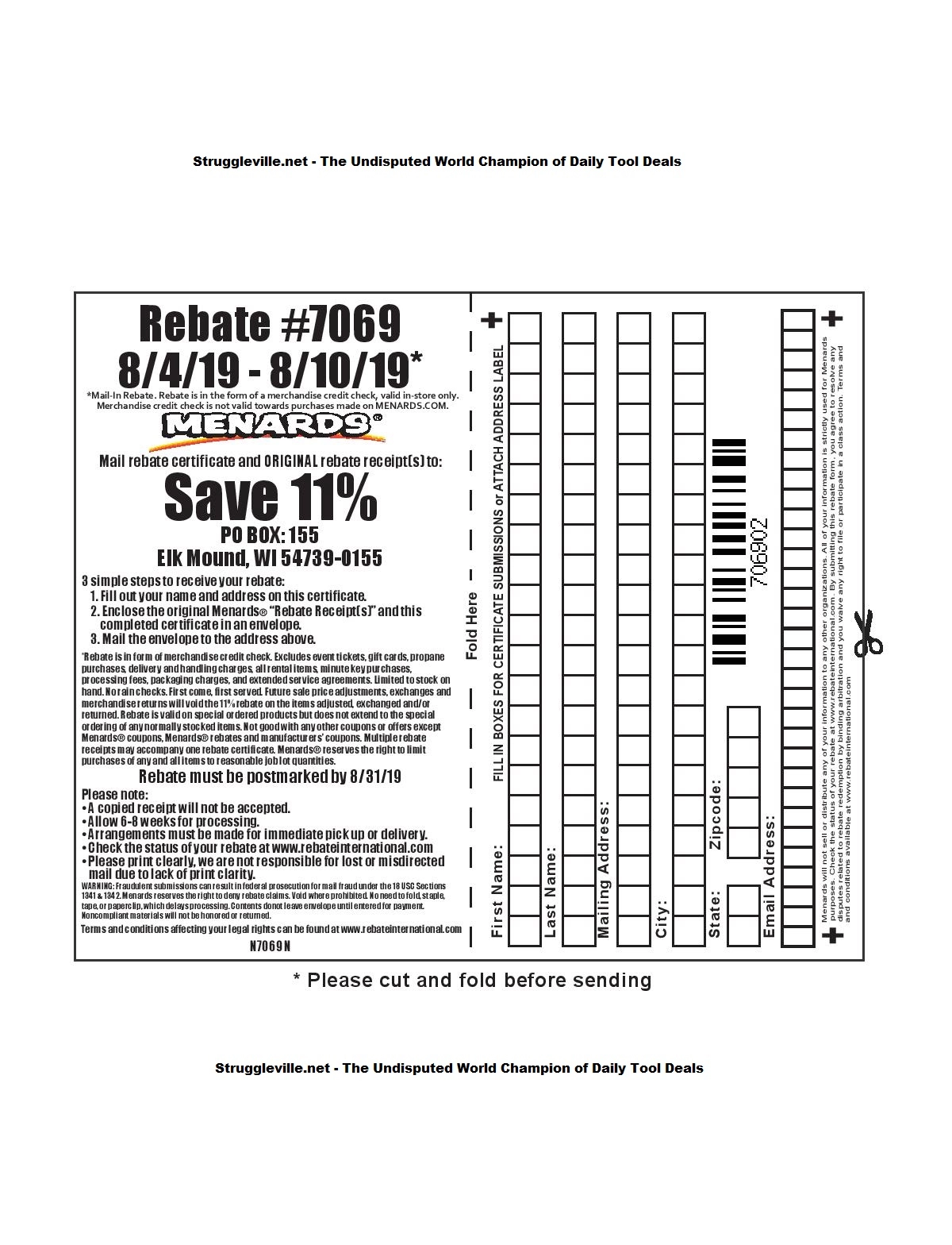 Menards Rebate Forms Printable Printable