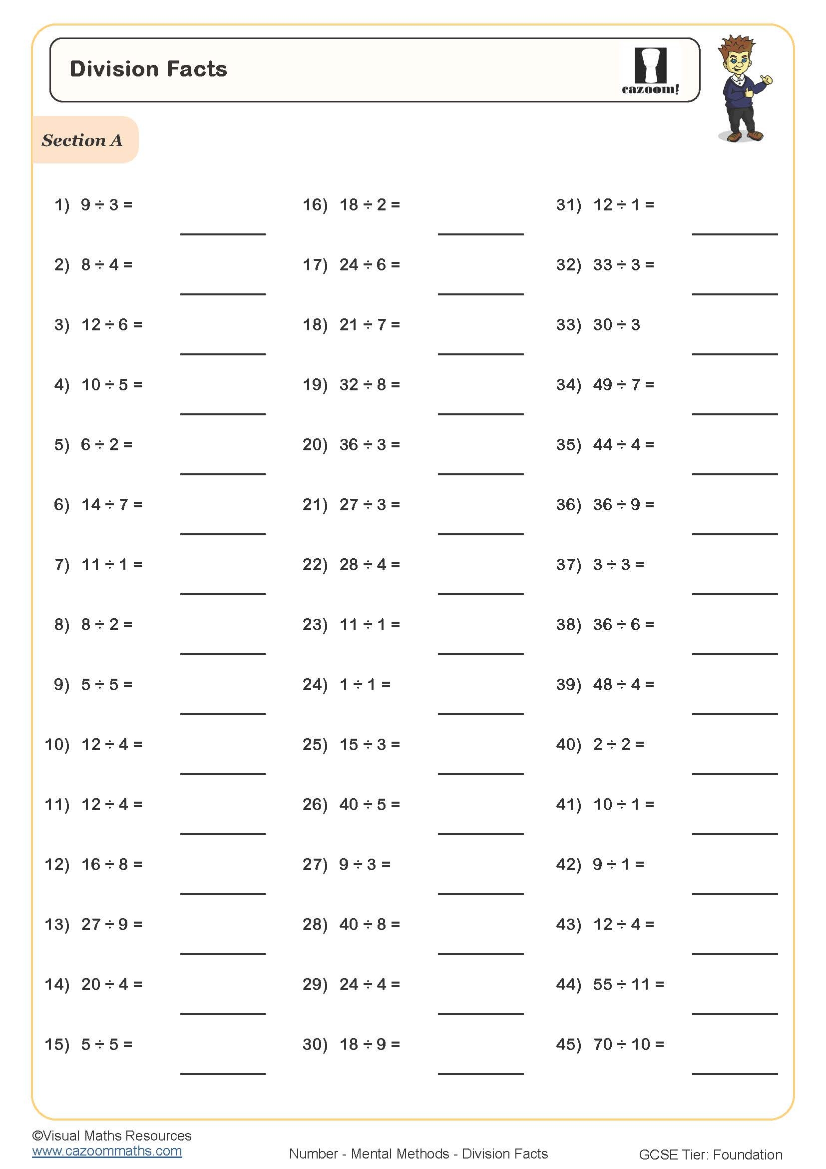 Mental Maths Worksheets Printable Mental Maths Multiplication 