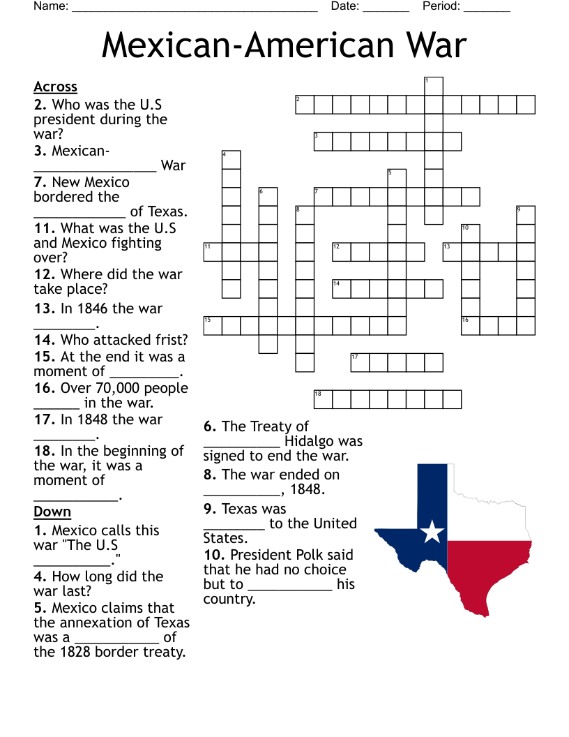 Mexico Places Crossword WordMint