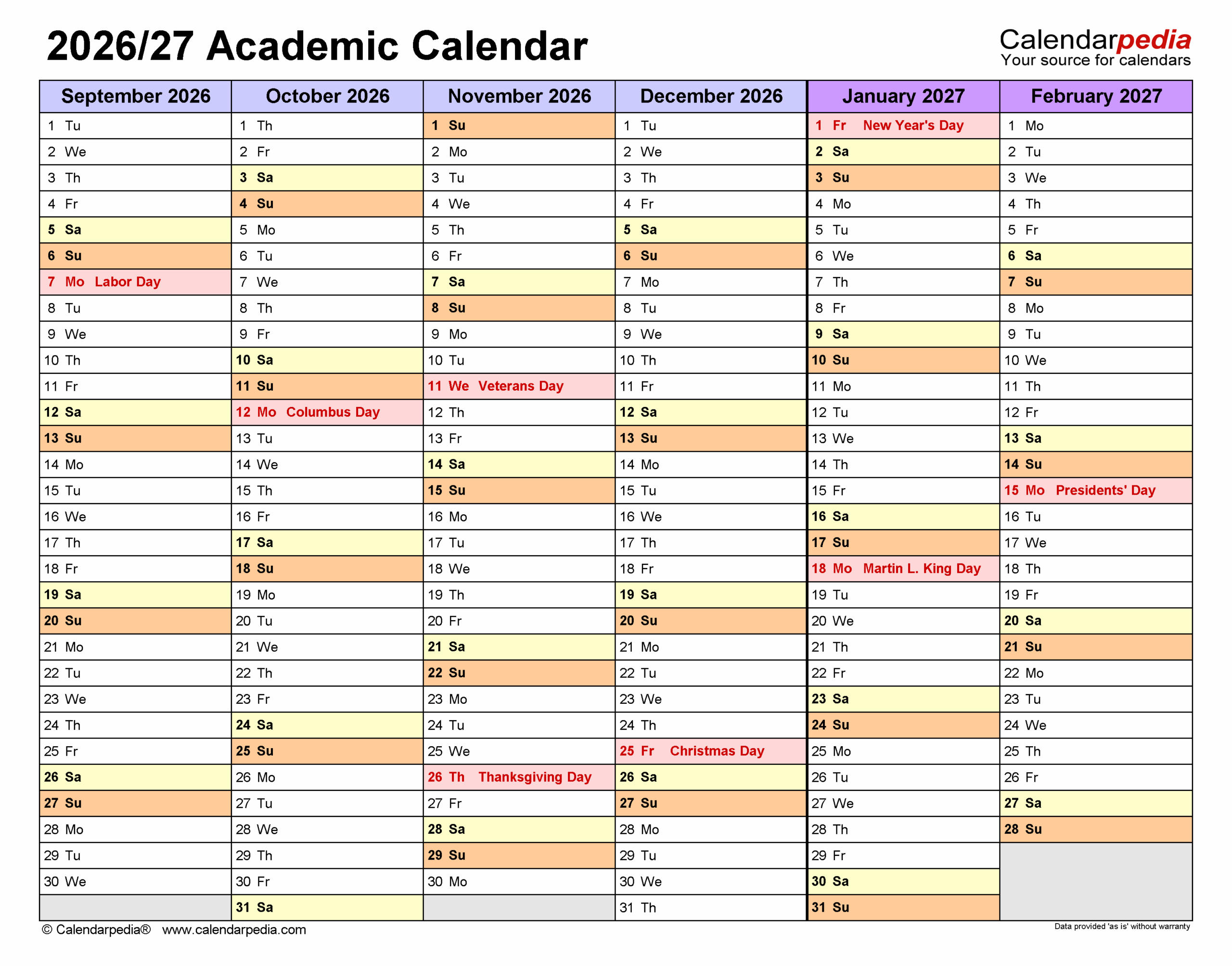Michigan State University Academic Calendar 2026 Printable