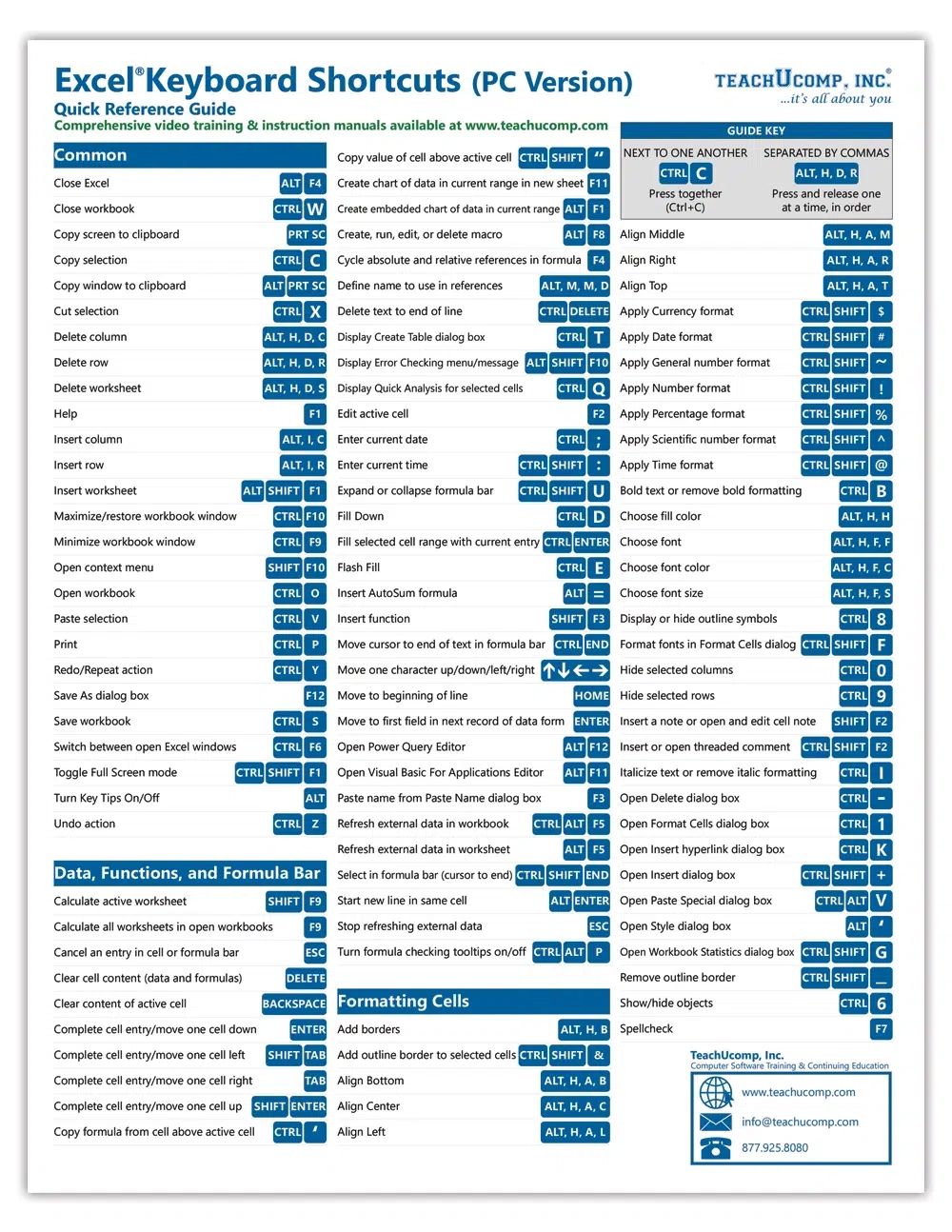Excel Formula Cheat Sheet Printable If
