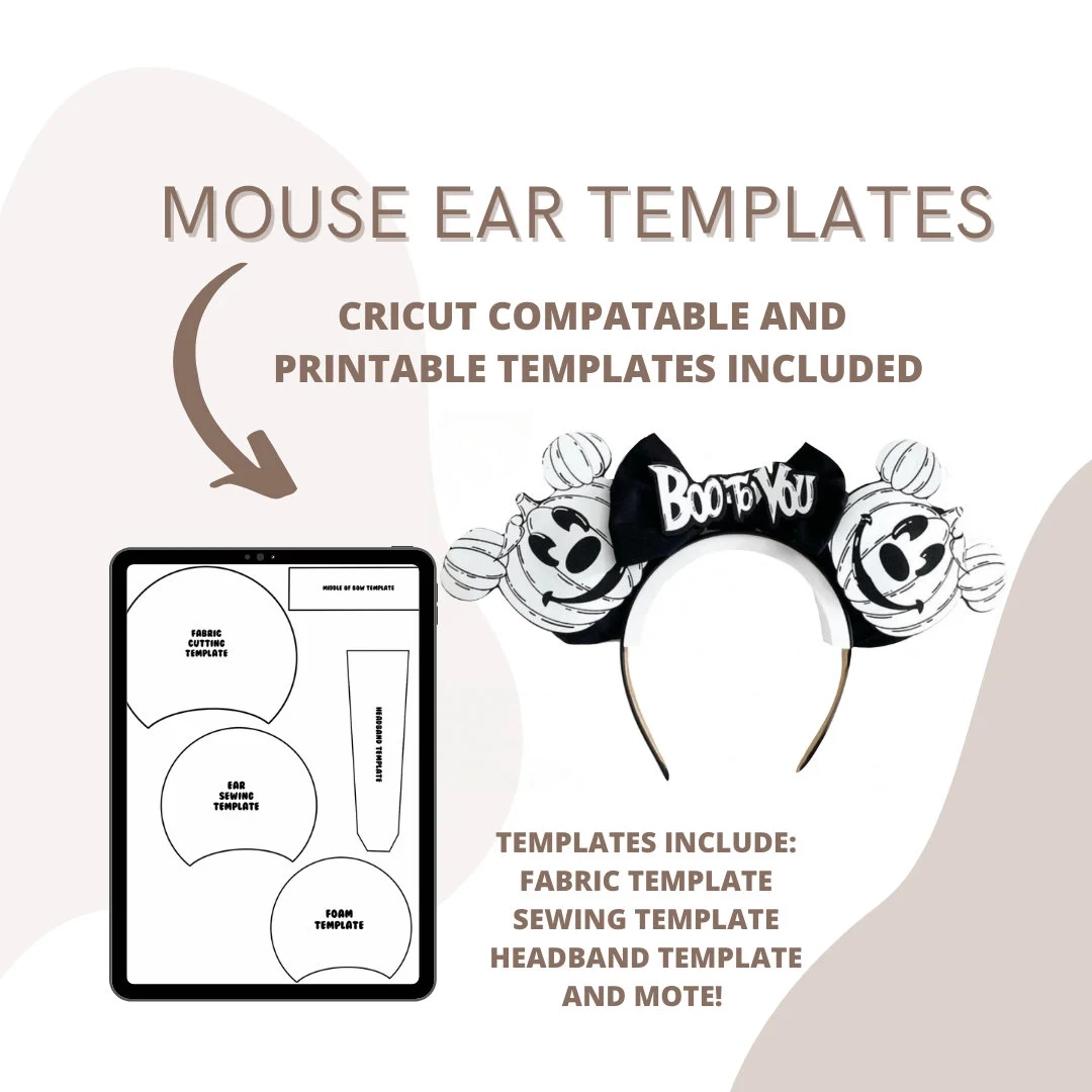 Mouse Ear Template Bundle DIY Headband amp Bow cricut printable 