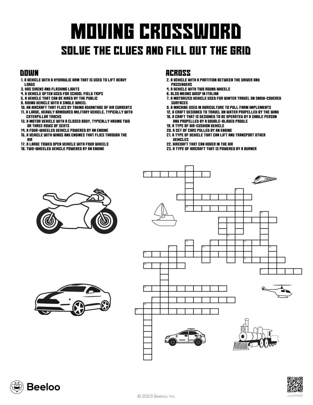 Automotive Crossword Puzzles Printable