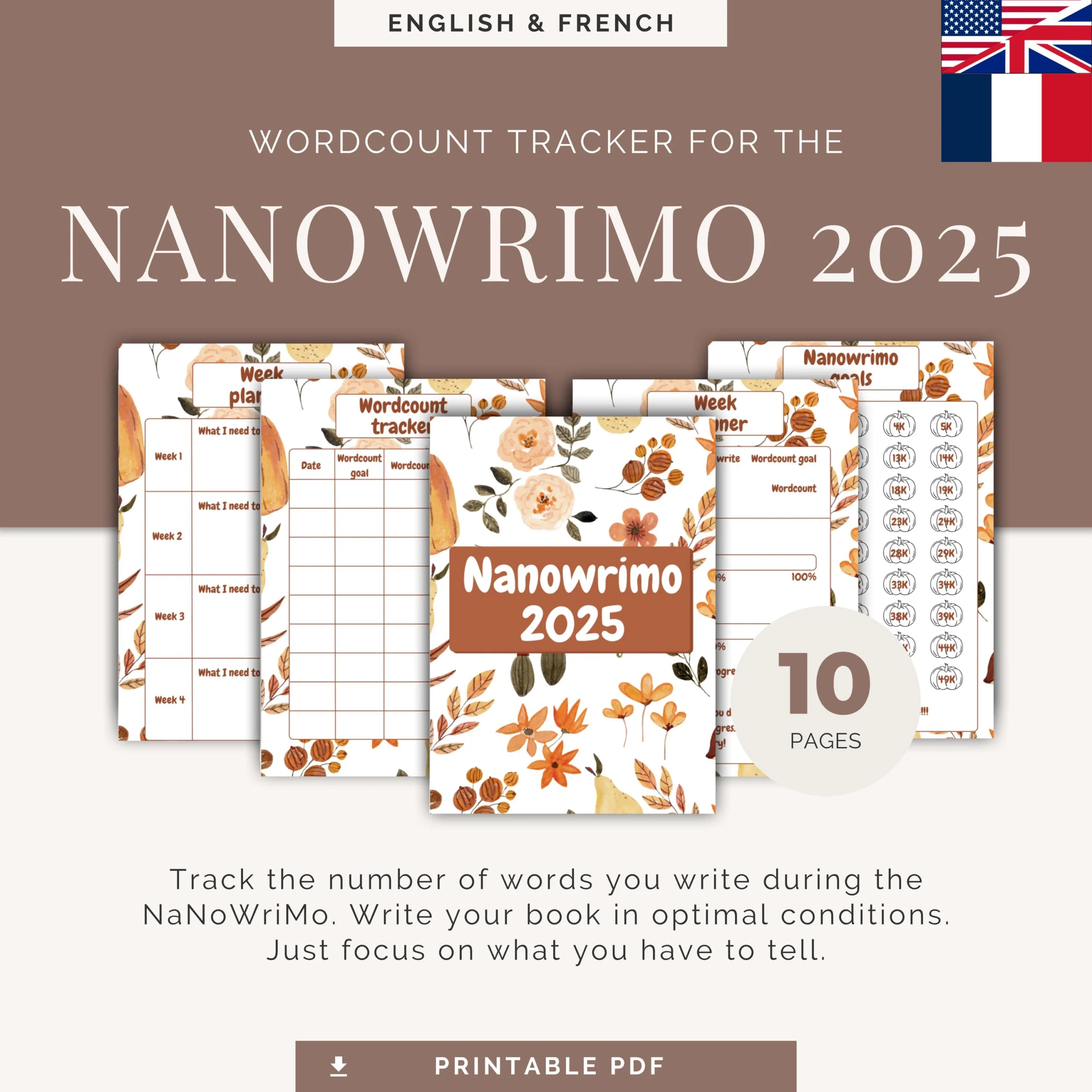 Nanowrimo Calendar Etsy