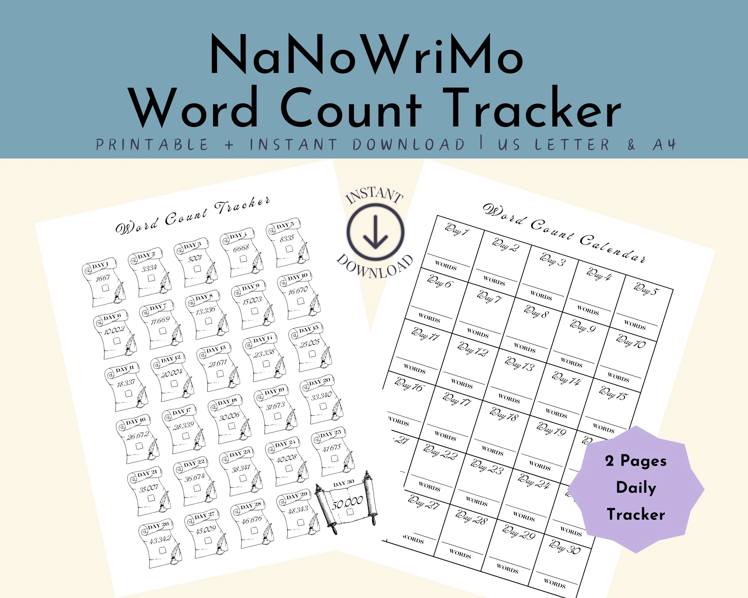 Nanowrimo Tracker Etsy