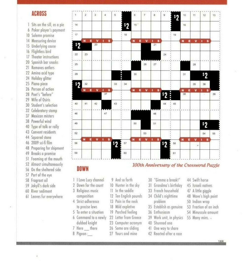 Free Printable Premier Crossword Puzzle