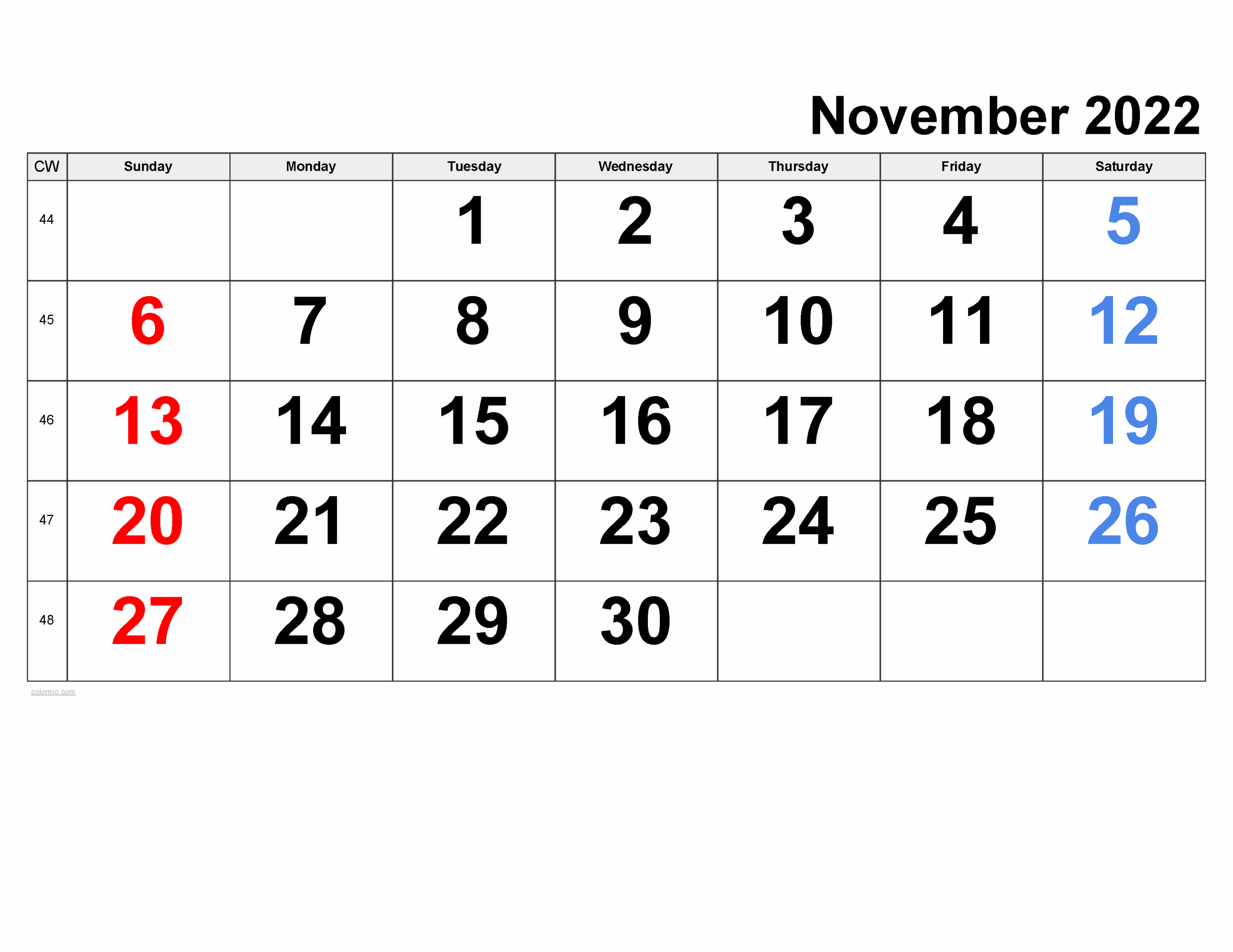 November 2025 Calendar Free Printable PDF XLS And PNG