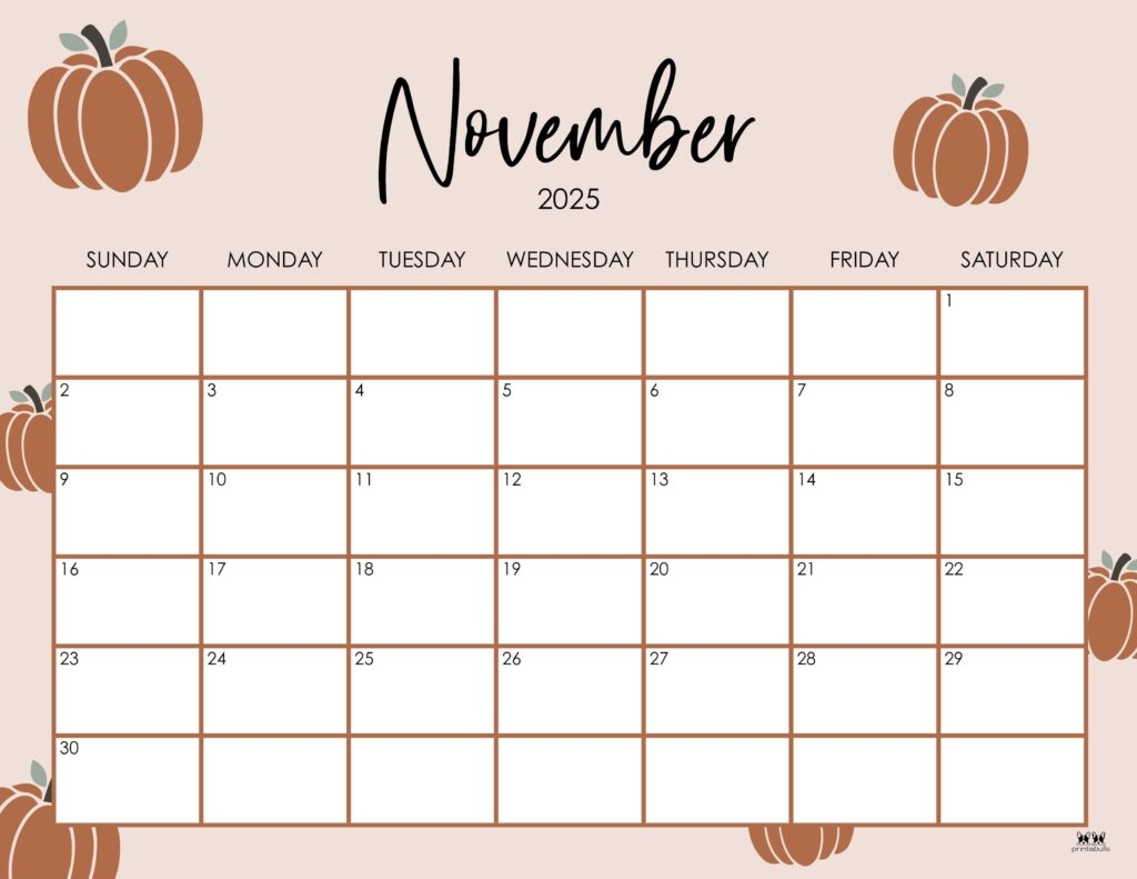 Cute November Calendar Printable
