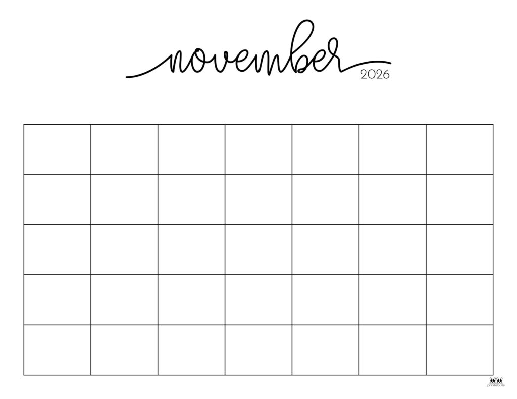 Cute Printable November Calendar 2026