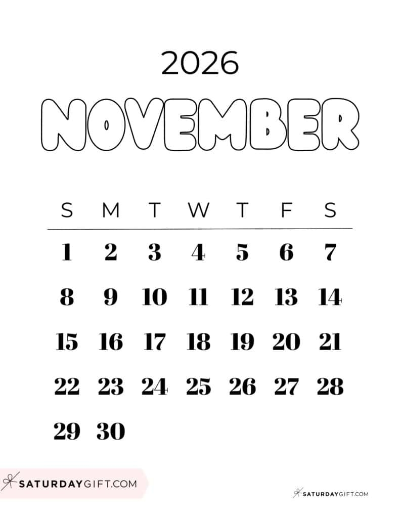 Free Printable Calendar November 2026 Calendar Free Printable Calendar November 2026 Calendar
