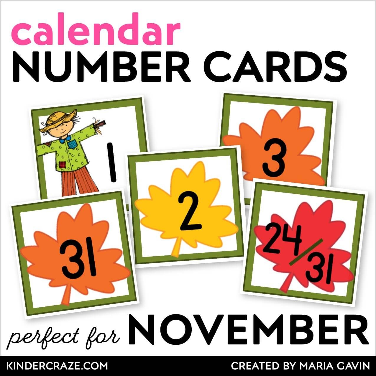 November Printable Calendar Numbers
