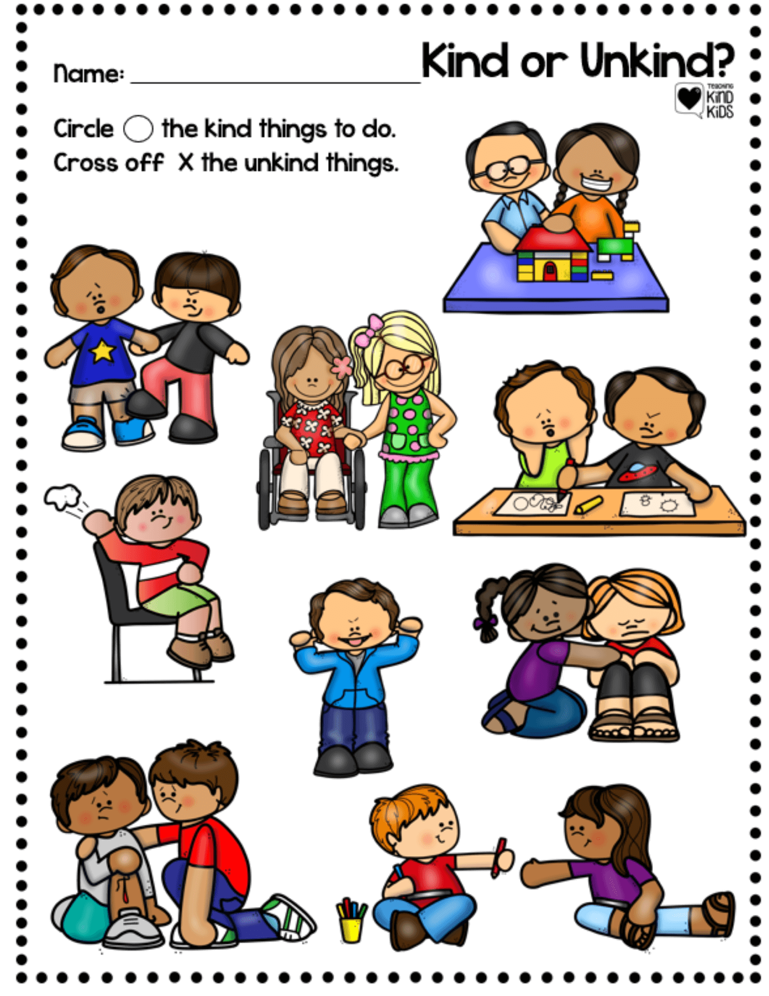 November Kindness Printables To Teach SEL Curriculum