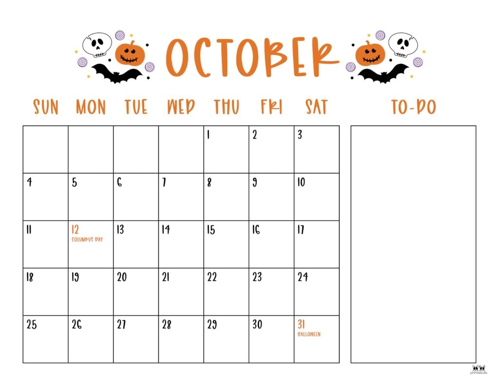 October 2026 Calendars 123 FREE Printables Printabulls