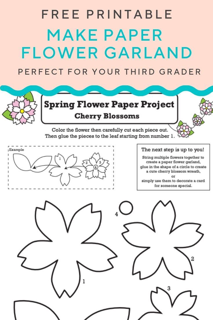 Paper Flower Garland Printable Worksheet Education