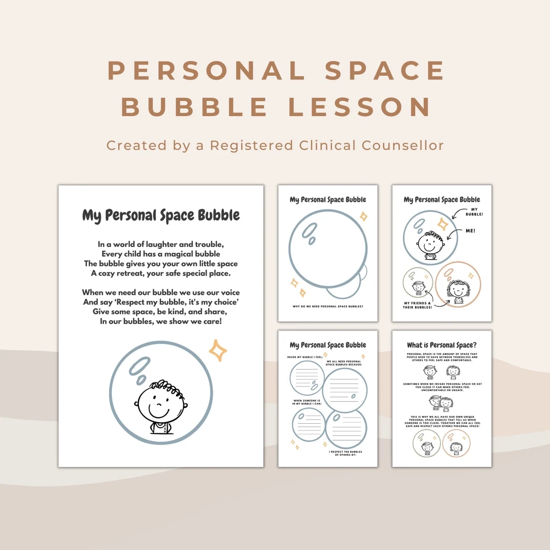 Personal Space Bubble Worksheet Teaching Boundaries PDF Download 