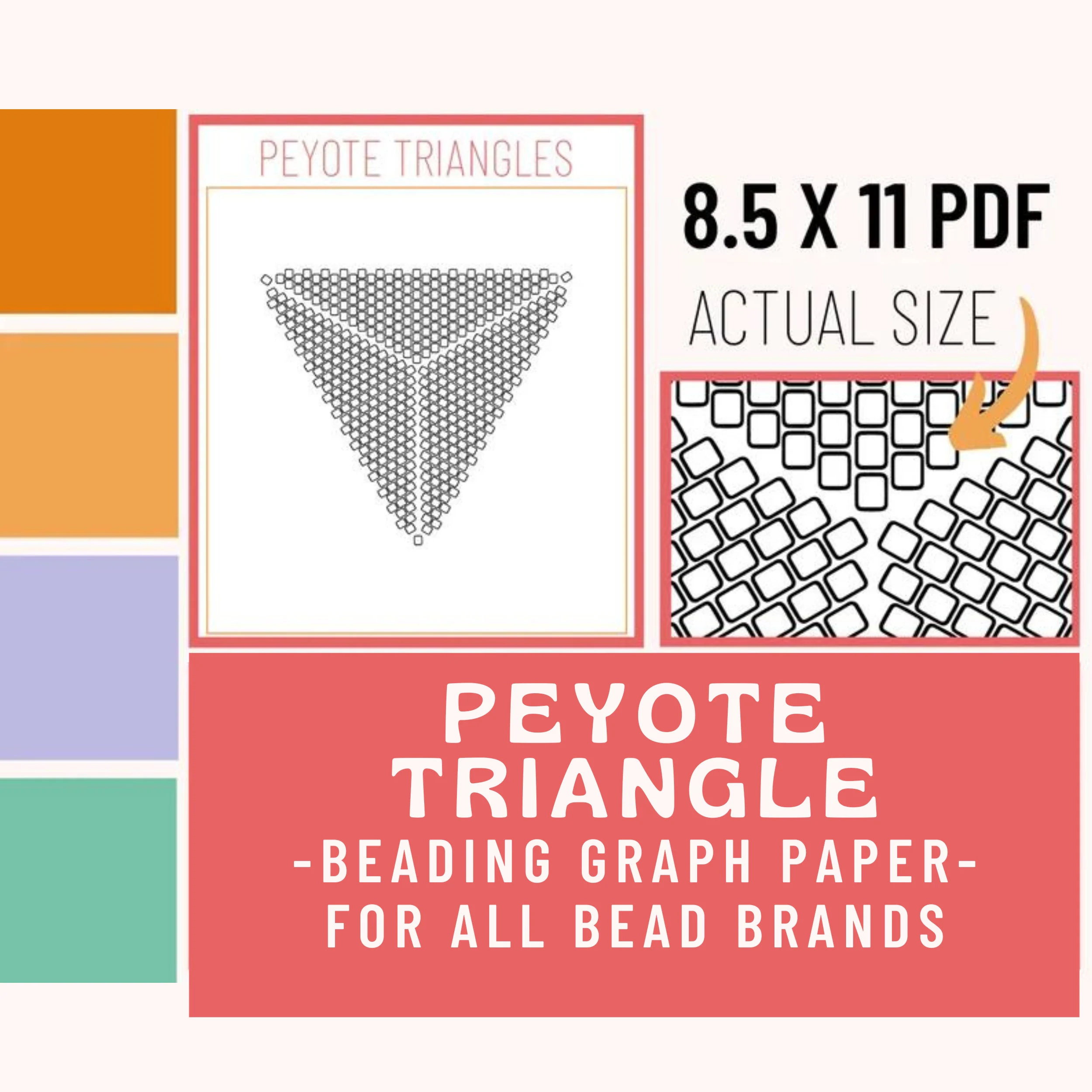 Peyote Triangle Beading Graph Paper Beading Pattern Tutorial 