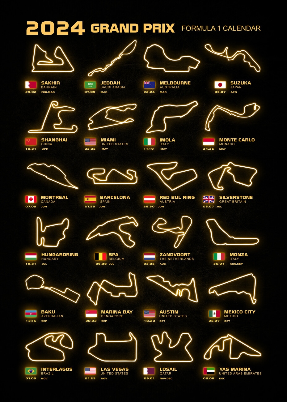 Formula 1 Schedule 2026 Printable Chart