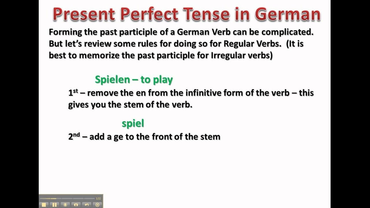 Present Perfect Tense In German Www germanforspalding