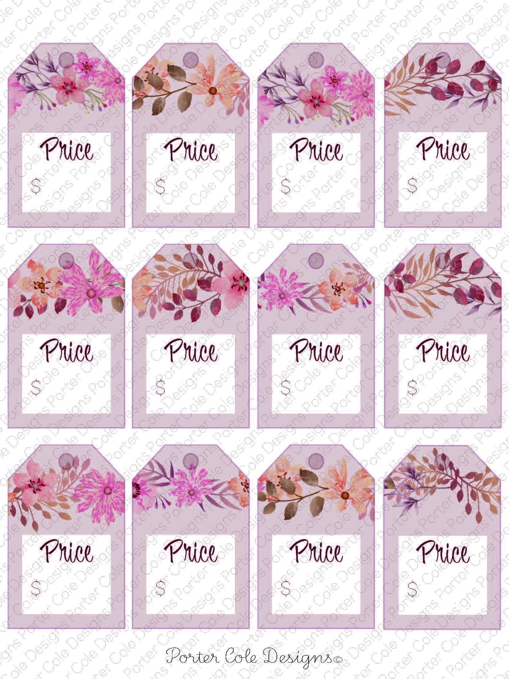Price Tags Fillable Printable DIGITAL FILE Etsy UK