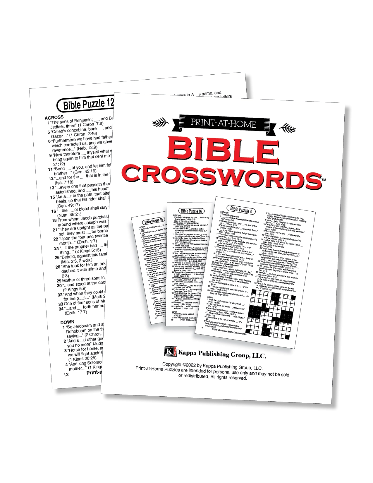 Print at Home Bible Crosswords Kappa Puzzles