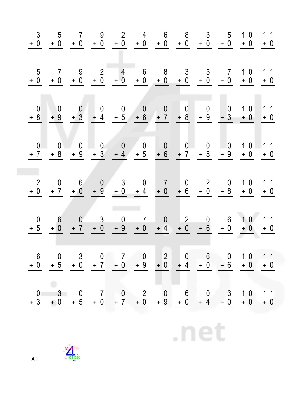 Free Math Worksheets Printable