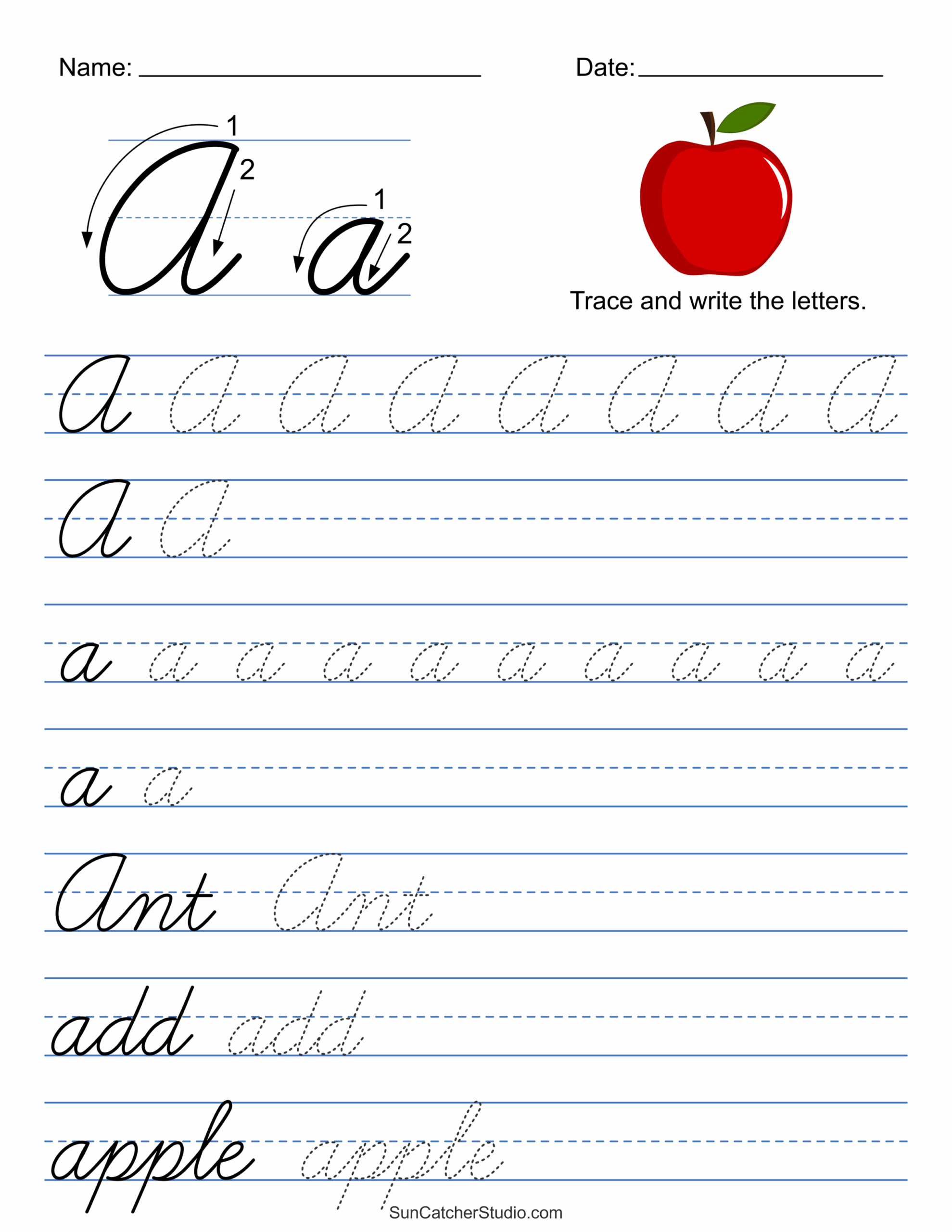 Free Printable Cursive Writing Worksheets A-z