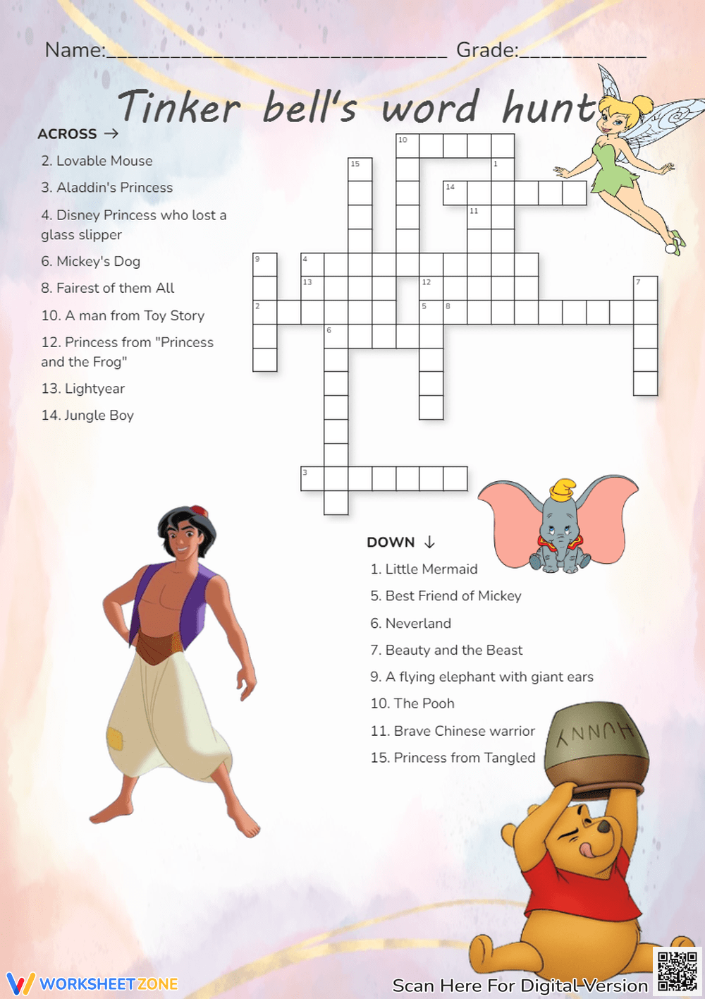 Printable Disney Crossword Puzzles