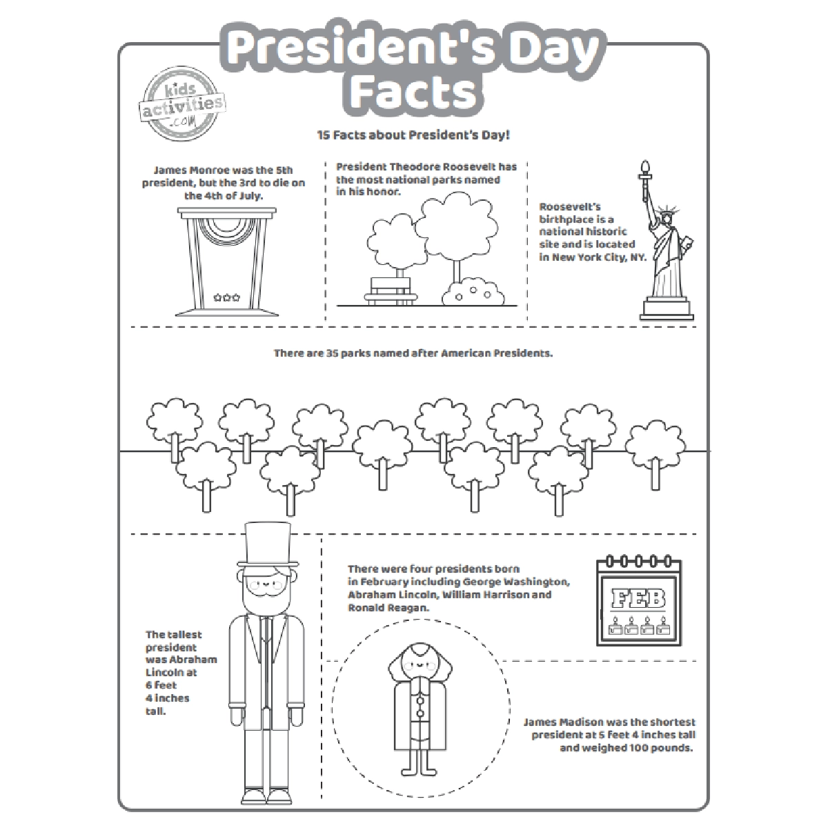 Printable Fun Facts About Presidents For Presidents Day Kids 