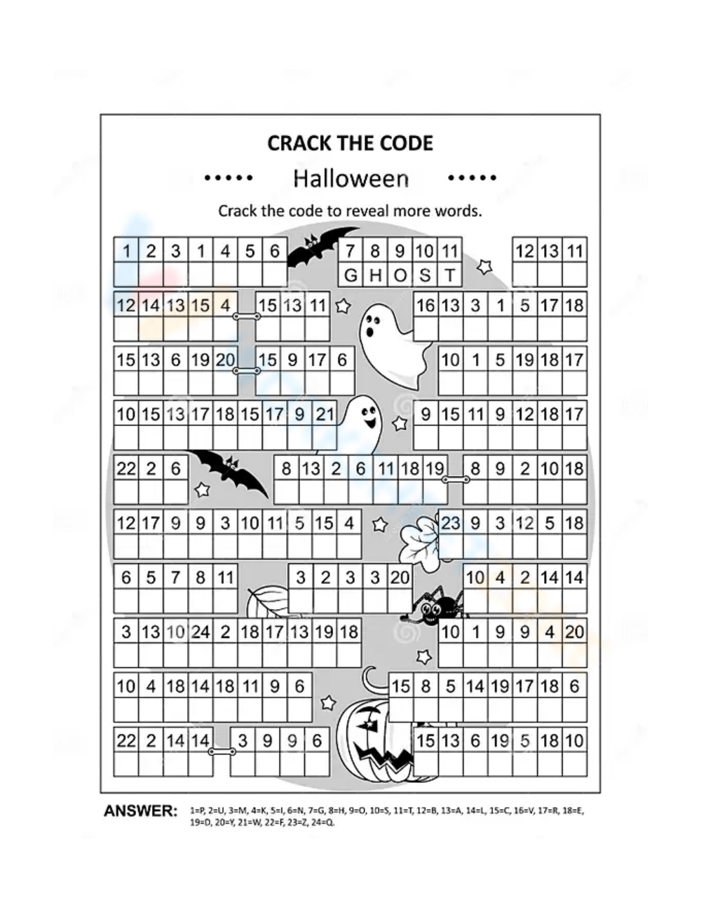 Printable Grade 3 Crack The Code Worksheets