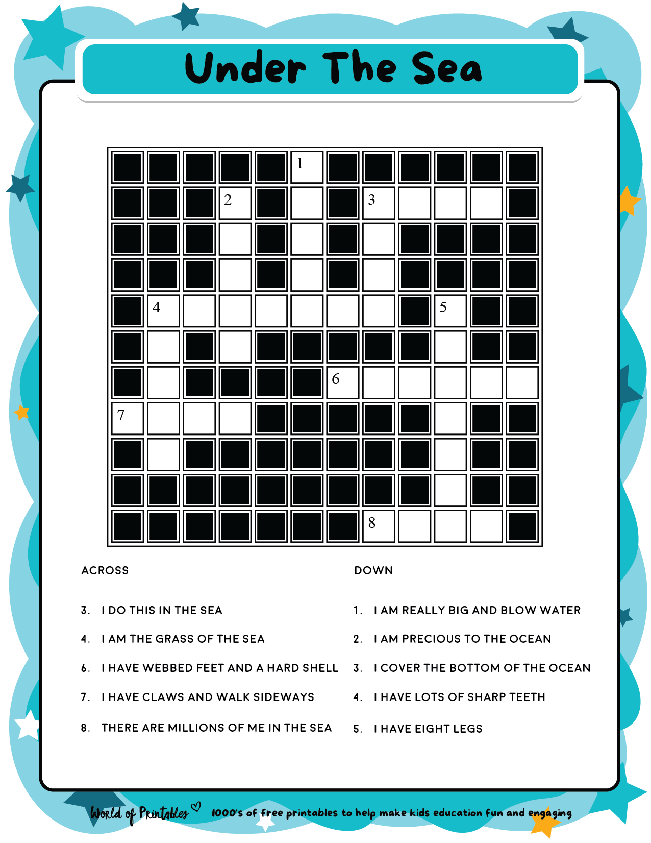Fun Easy Crossword Puzzles Printable
