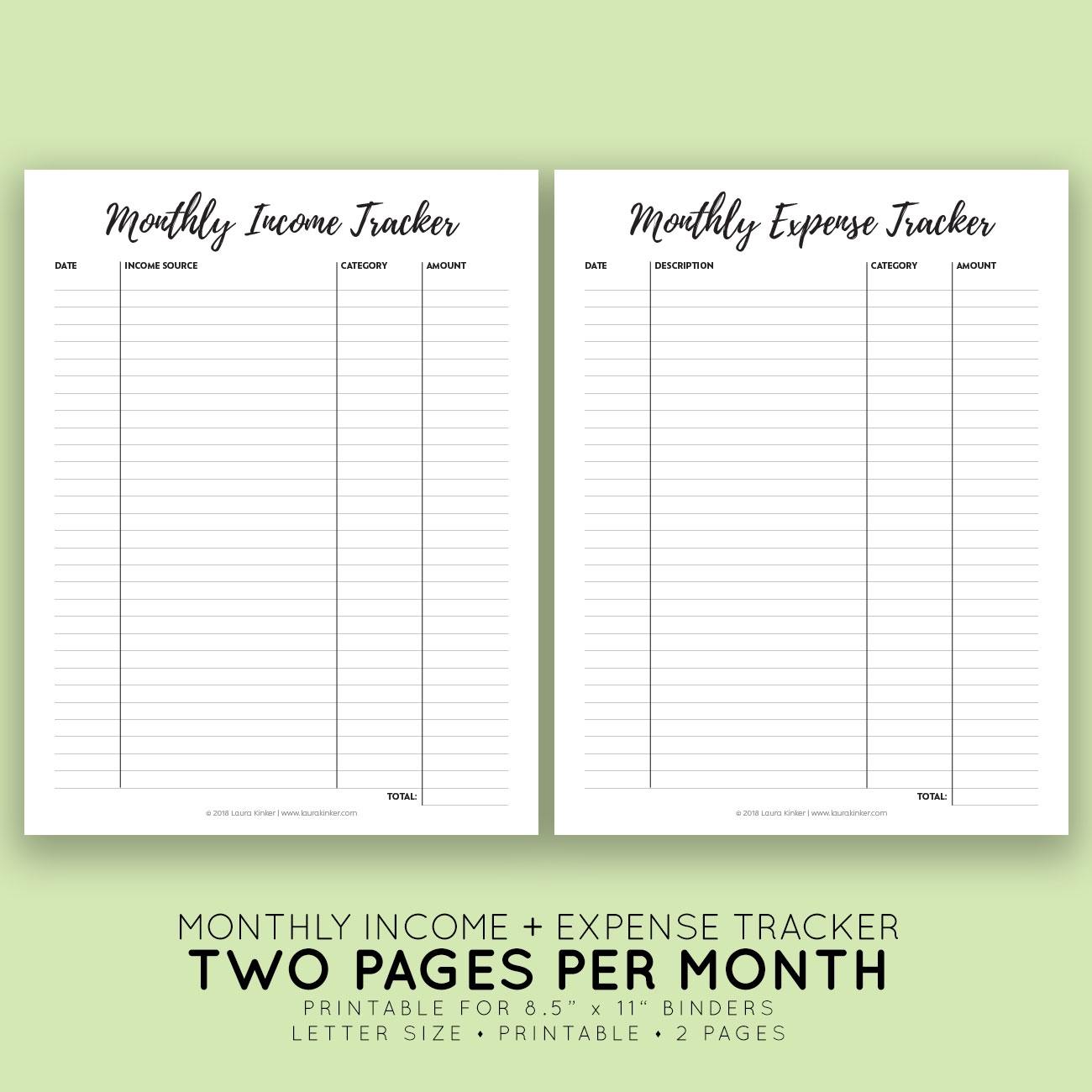 Free Printable Income And Expense Sheet