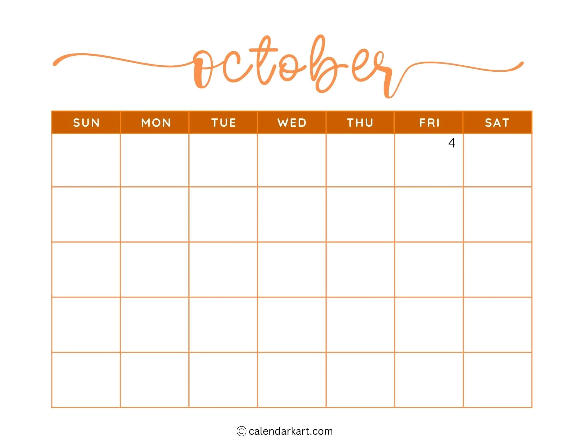Blank Calendars Printable Free