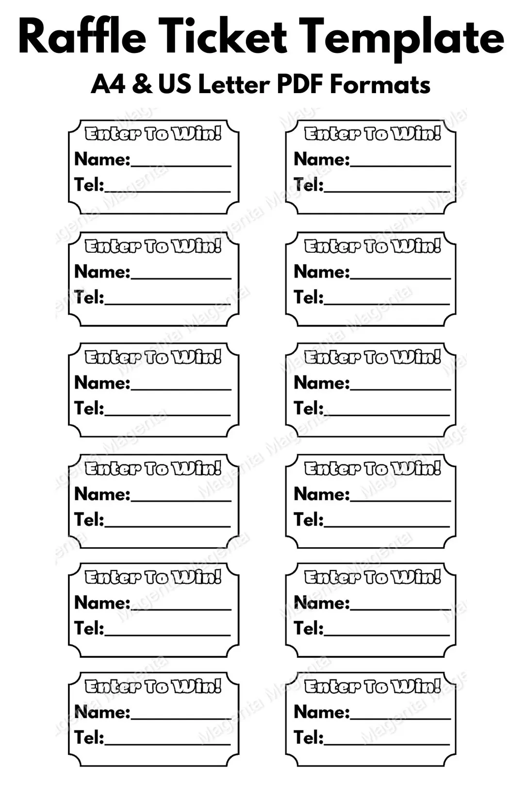 Printable Raffle Ticket Template A0 A1 A2 A3 A4 amp US Letter 