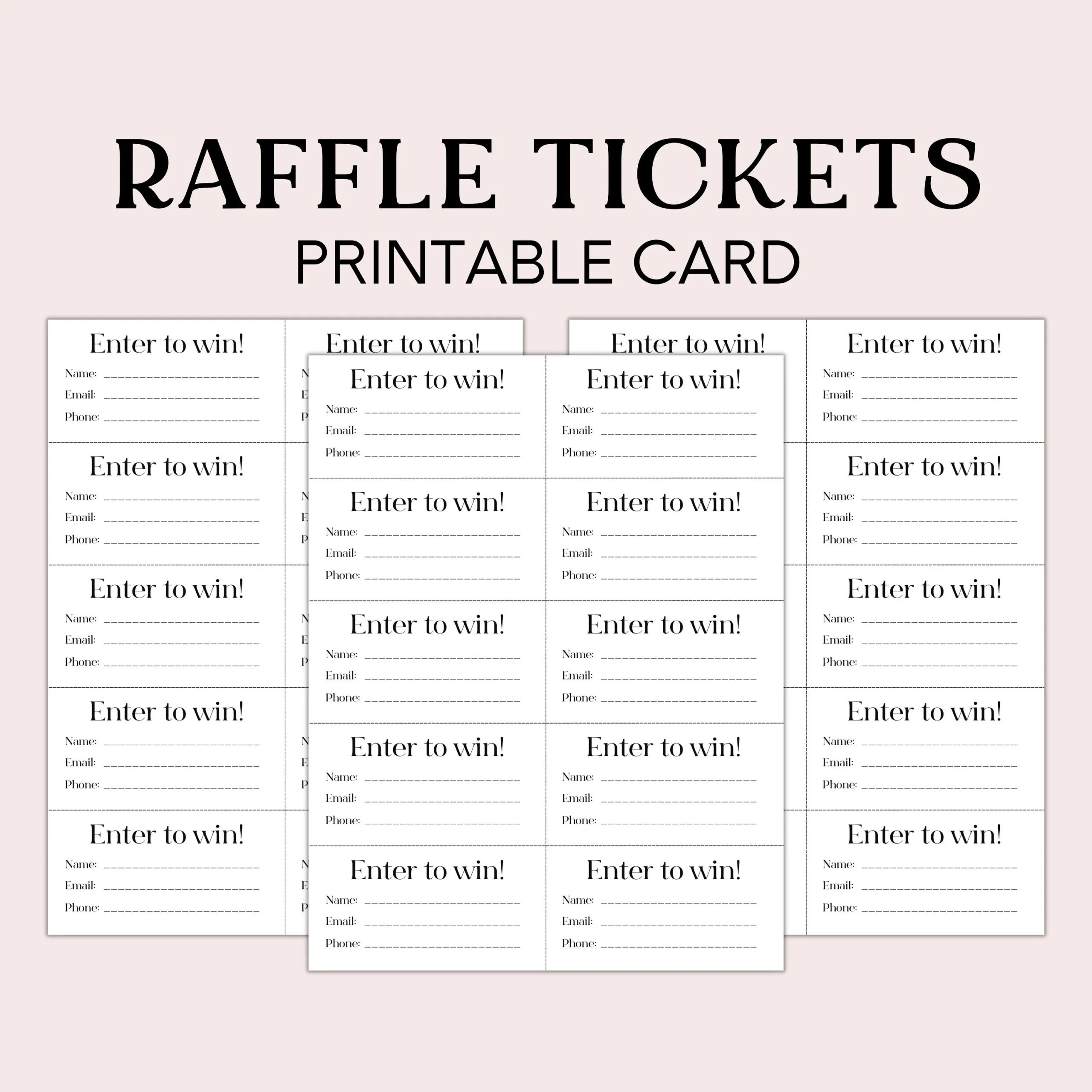 Printable Raffle Ticket Template Etsy de