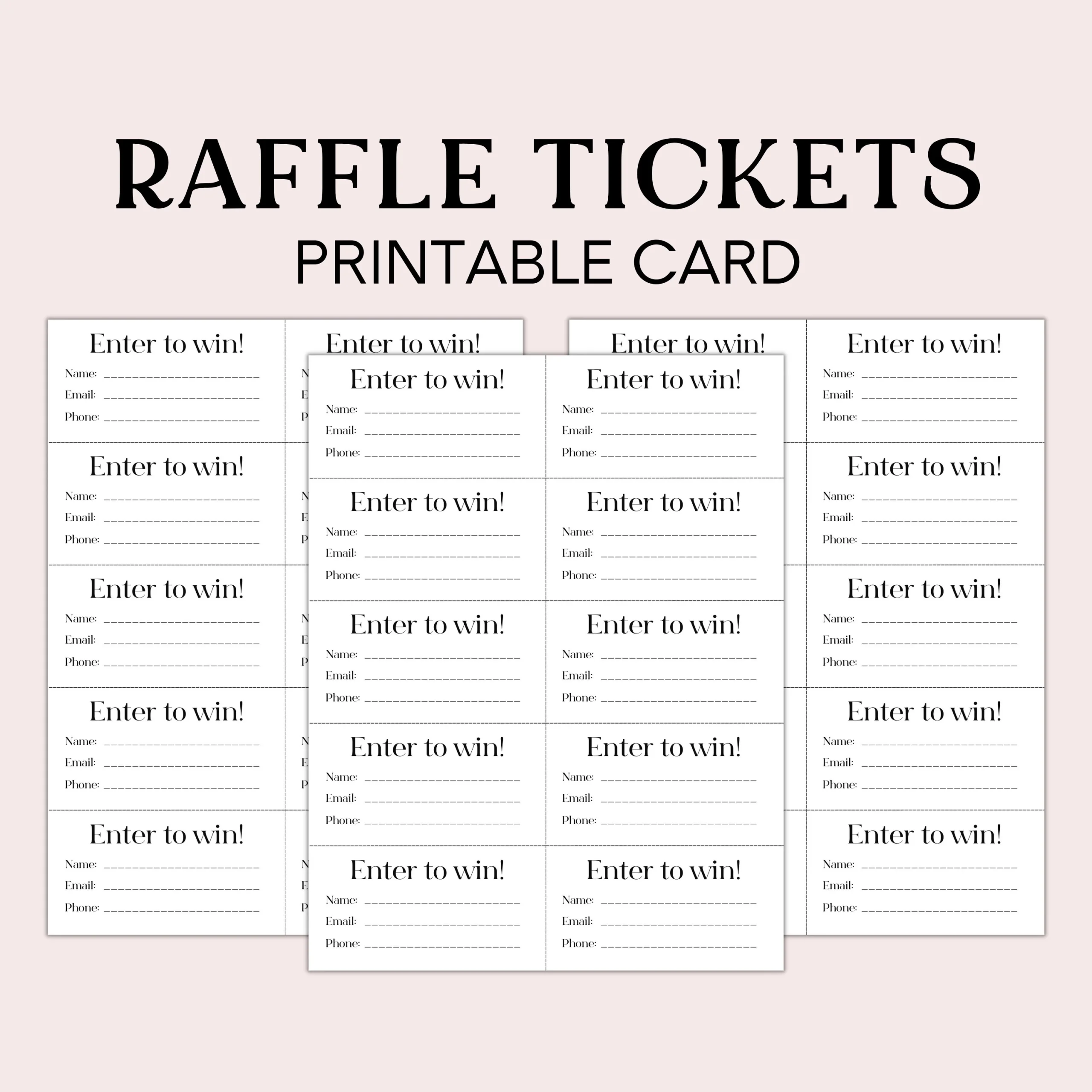 Printable Raffle Ticket Template Etsy de