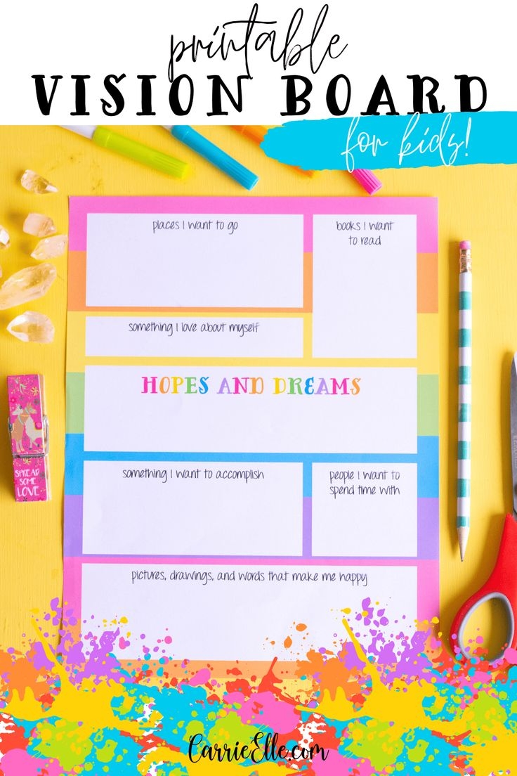 Vision Board Printables For Kids