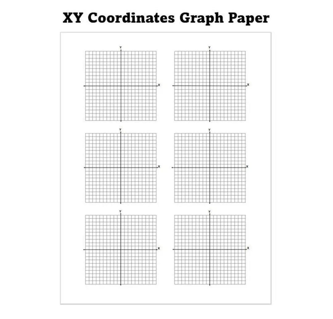 Printable X Y Coordinates Graph Paper PDF File Instant Download 